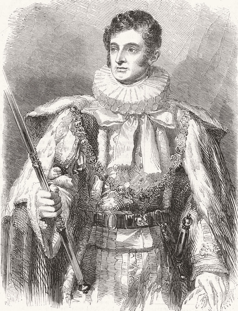 SOCIETY. Lying-in-State & funeral. Duke of Rutland 1857 old antique print